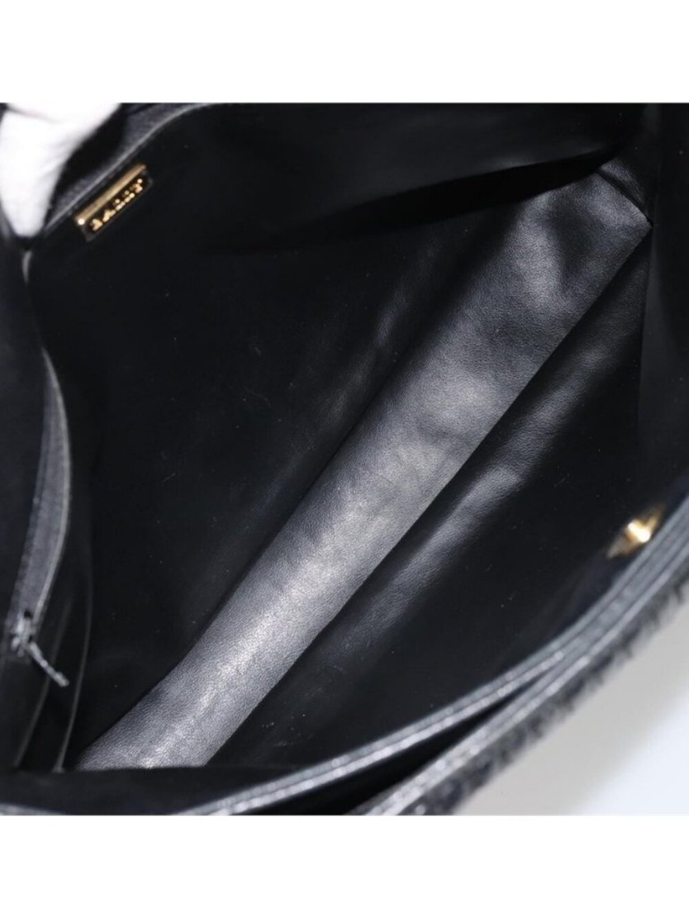 Authentic BALLY Chain Shoulder Bag Leather Black Gold - Picture 10 of 16